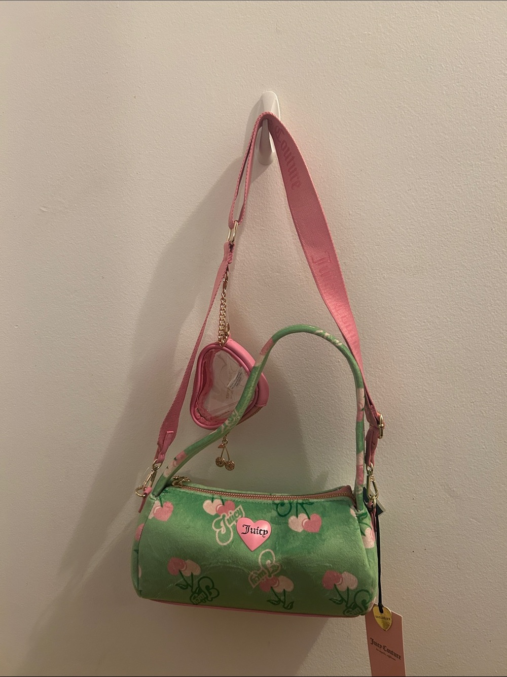 Juicy Couture Pink & Green Cherry Mini Bag